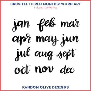 Word Art: Months, Days, Seasons shop.randomolive.com