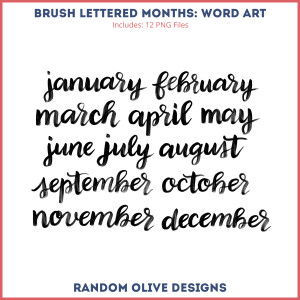 Word Art: Months, Days, Seasons shop.randomolive.com