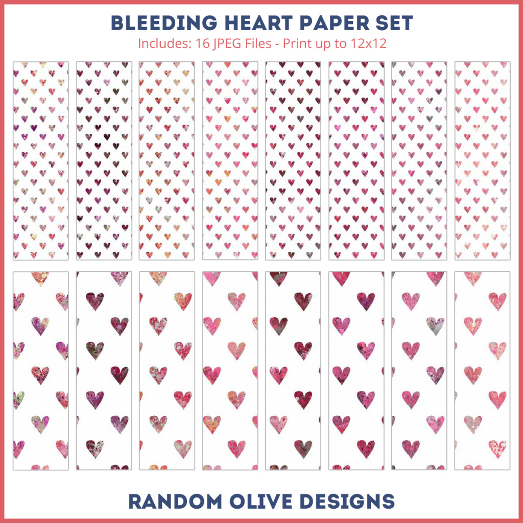 Heart Patterned Paper - shop.randomolive.com