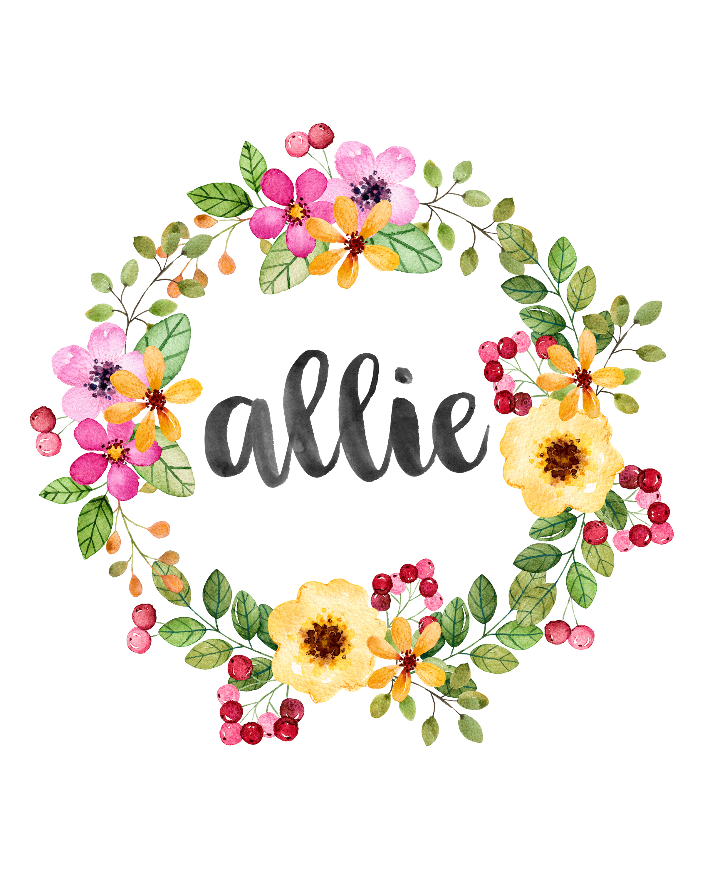 Personalized Wreath Prints - bit.ly/olivewreaths